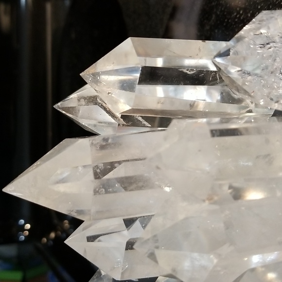 Real Clear Quartz Crystals and Brass Box With Light/Table Lamp - Picture 2 of 7